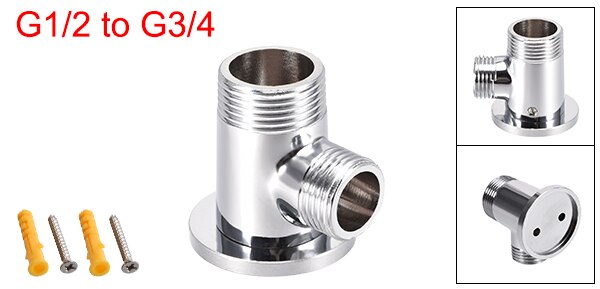 uxcell Brass Wall Mount Faucet Installation Kit for G1/2 to G3/4 Threaded Bathroom Shower System Tap Adapter Chromed Plating: 1pcs