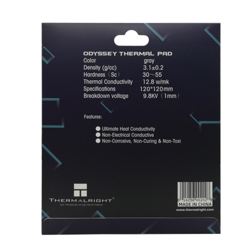 Thermalright Thermal pad 120X120mm 12.8 W/mK 0.5mm 1.0mm 1.5mm 2.0mm High Efficient thermal conductivity Original authentic