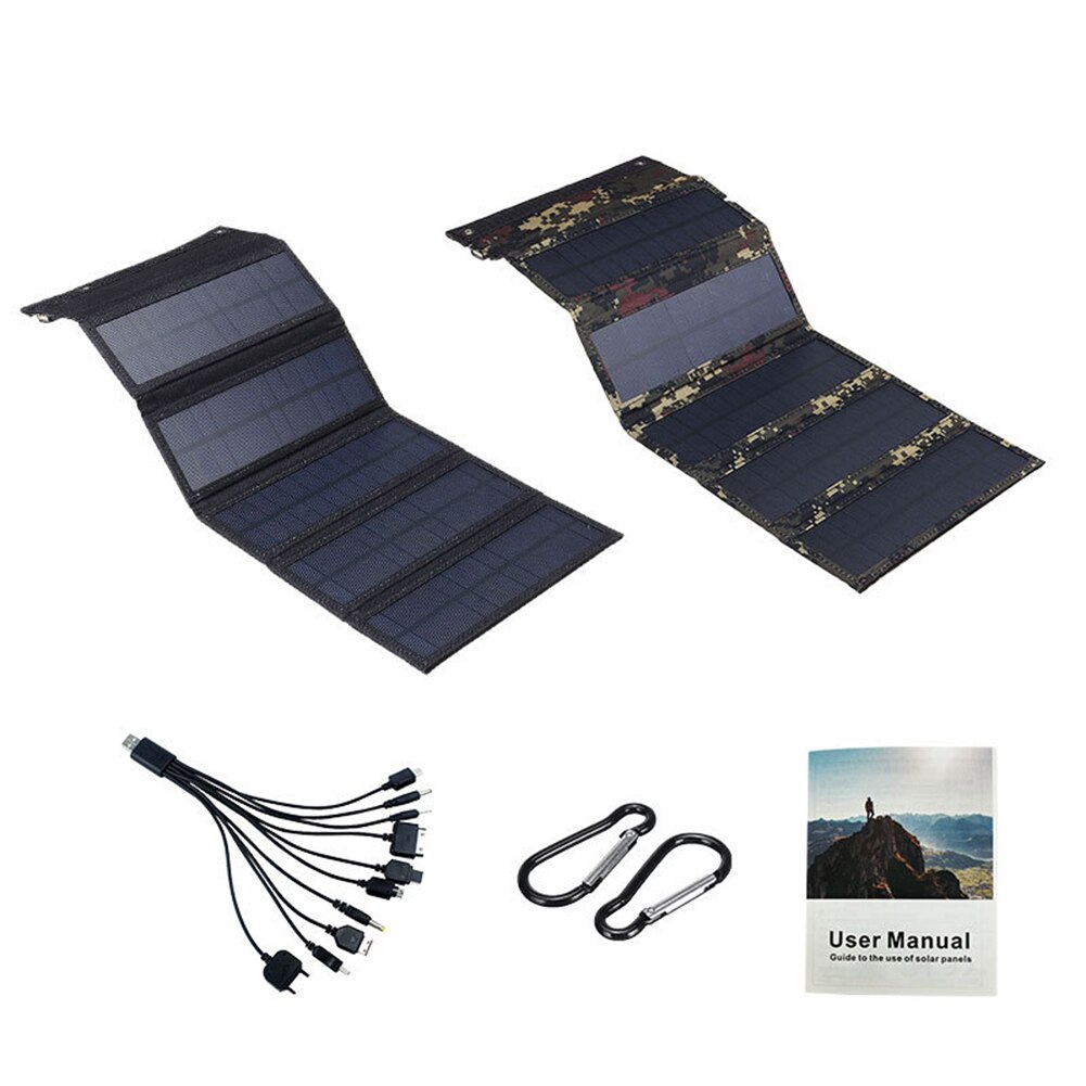 9W Foldable USB 5V Solar Panel Power Bank Outdoor Phone Power Battery Charger for Home Outdoor Camping Tool