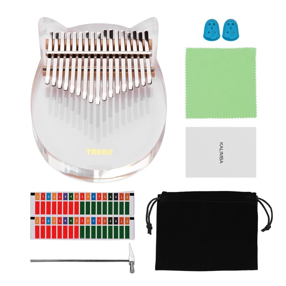 Kalimba Mbira Thumb Finger Piano Portable 17 Keys Solid Wood Musical Instrument for Music Lovers Beginners Thumb Piano: style 5