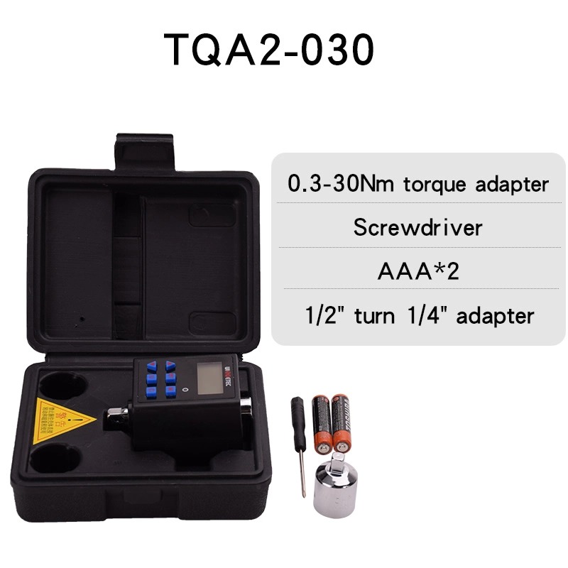 Electronic Digital Display Torque Adapter 0.3-340NM Torque Meter Connector Wrench Torque Measurement Auto Repair Tool: Silver