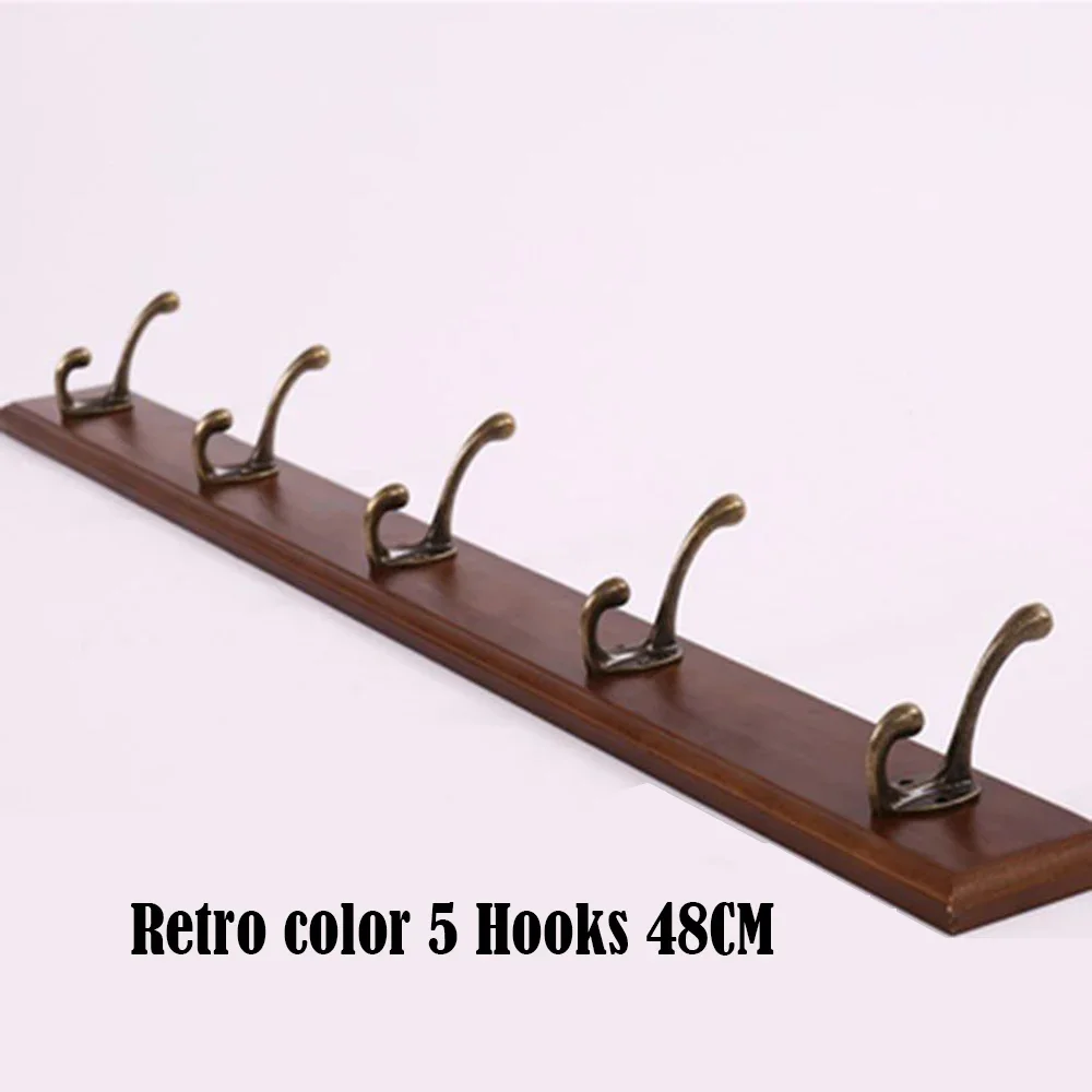 Colgador de pared para puerta de dormitorio, gancho trasero de madera maciza, perchero perforado para ropa, Organizador de armario para decoración del hogar: Transparente