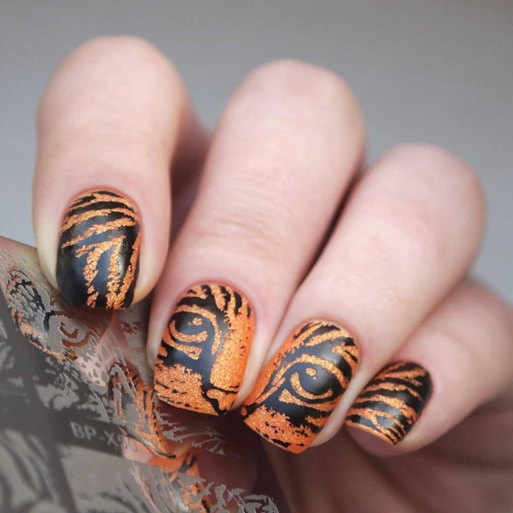 BORN PRETTY Leopard Stamp Plates for Nails Stainless Steel Square Print Animal Skull Image Nail Stamping Plates Templates