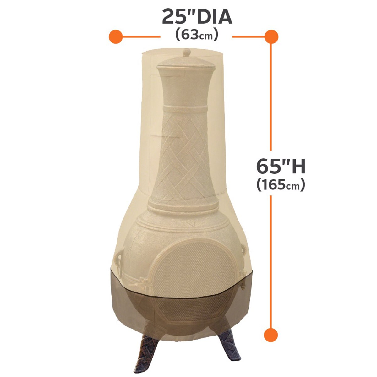 25"x65" Patio Chiminea Cover Waterproof Protective Chimney Fire Pit Heater Cover Weatherproof for Veranda Outdoor Garden Stove: 63cmxH165cm