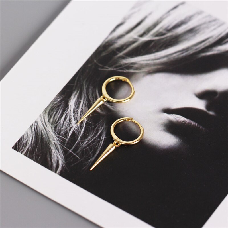 CANNER Gold Color Small Hoop Earrings for Women Girls 925 Silver Mini Circle Earrings Jewelry Zircon Star Earings H50: shape12