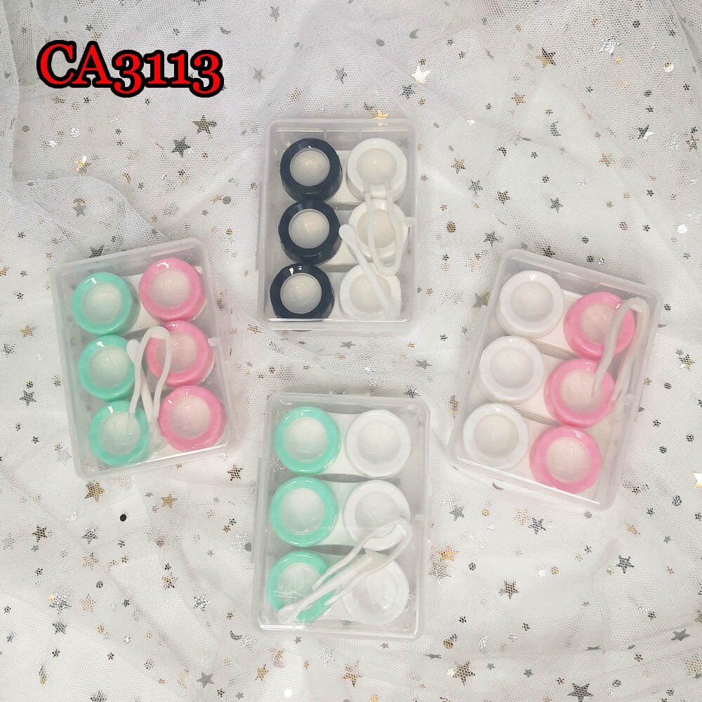 3Pcs Contact Lens Case Reizen Bril Lenzen Box Voor Unisex Ogen Care Kit Houder Container Ondersteuning Gif CA3113