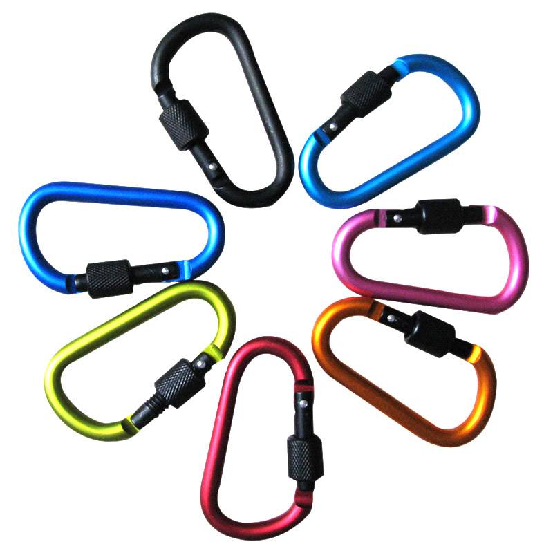 Aluminum Carabiner D-Ring Key Chain Clip Camping Keyring Snap Hook Outdoor Travel Kit