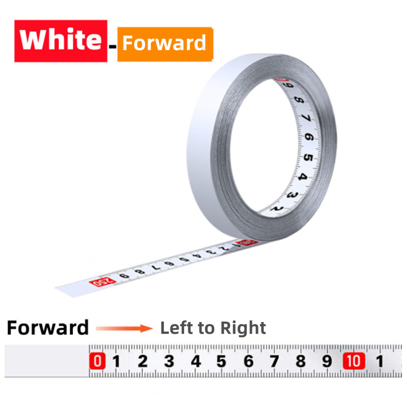 Self-Adhesive Measuring Tape Stainless Steel Workbench Ruler Adhesive Backed Tape Measure Metric Scale Rust-Proof Durable Ruler: Gold / 5M