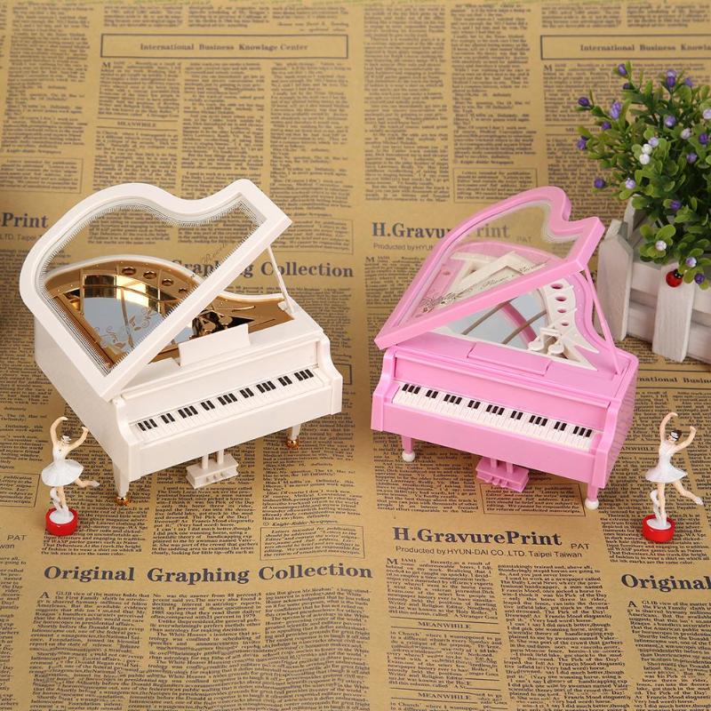 Nueva caja de música romántica con forma de Piano clásico para bailarina, caja Musical con manivela, cajas musicales para cumpleaños, boda, de amor, decoración del hogar