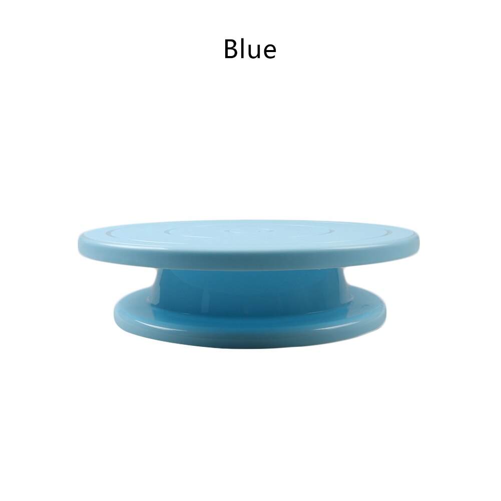 DIY Pan Baking Tool Plastic Cake Plate Turntable Rotating Anti-skid Round Cake Stand Cake Decorating Rotary Table Kitchen: Blue