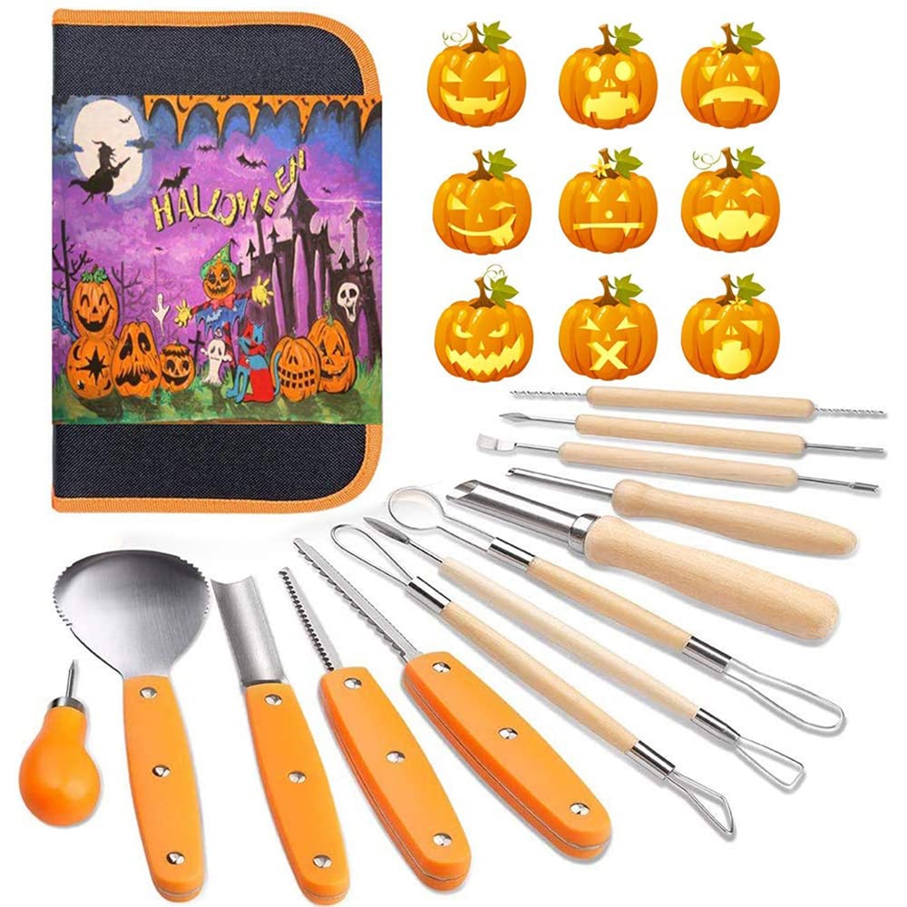 1 Set Halloween Pumpkin Cuttings Carving Kit Stainless Steel Durable Carving Tools For Fruit Vegetable Pumpkin Carving Knife Kit