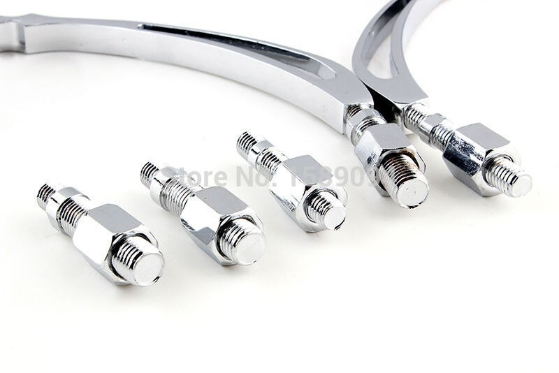 CHROME MOTORCYCLE FLAME TEARDROP MINI MIRRORS 8MM 10MM REAR VIEW SIDE MIRROR