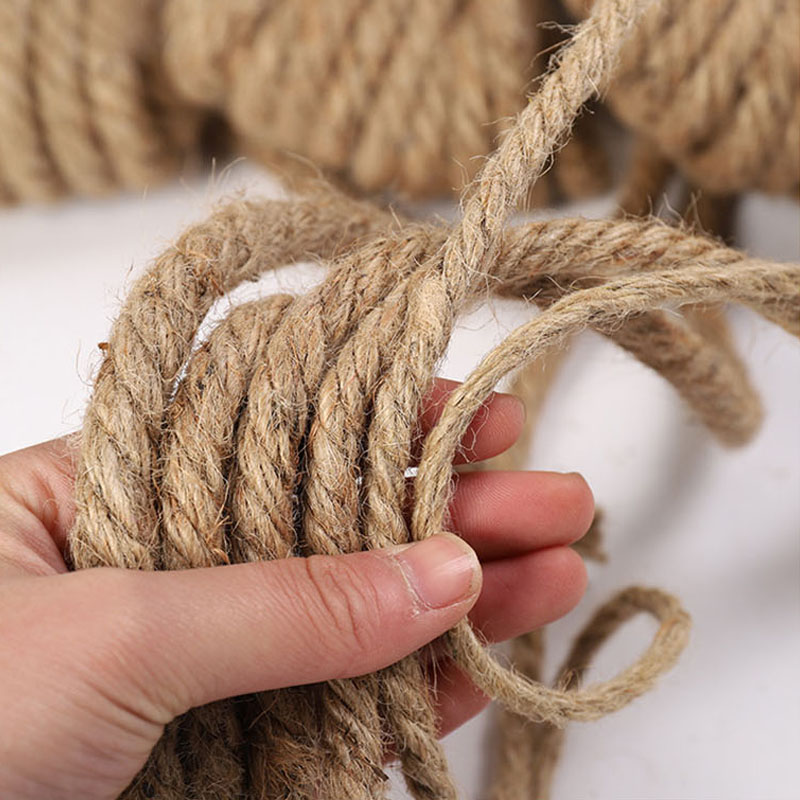 Cuerda de Yute Natural de 1mm, 3mm, 4mm, 5mm, 6mm, 8mm y 10mm, cordón de macramé para decoración del hogar, decoración para de rascado de mascotas, manualidades DIY