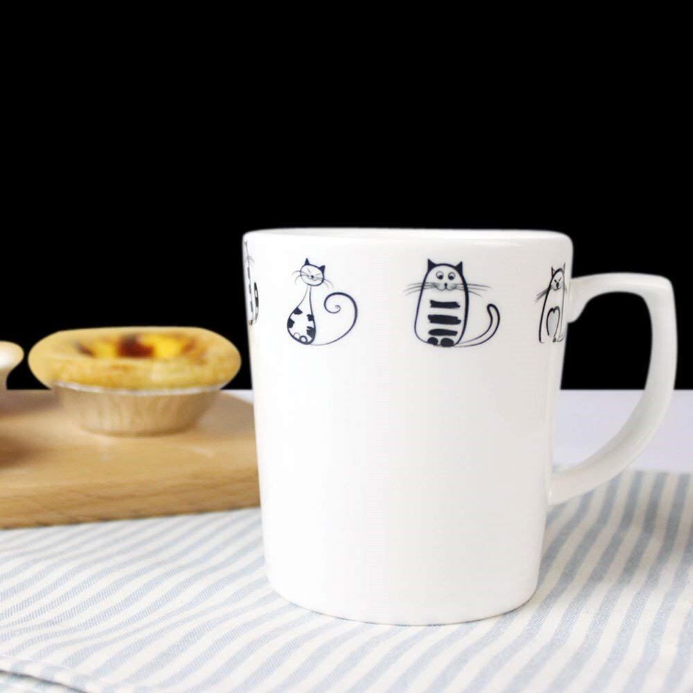 Bonjour Cute cerámica plato de gato taza tazón pequeños platos conjuntos de cena única plato postre bandeja bandeja de juego de platos y cubiertos Cocina