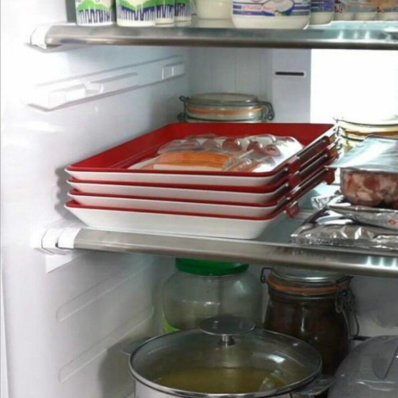 Food Storage Tray, Plastic Food Organizer, Container Set, Fresh Food Serving Tray, Refrigerator, Kitchen Dishes WJ814