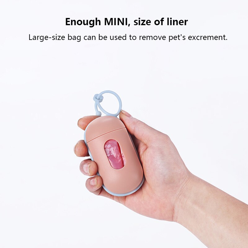 Pill Shape Pet Dog Poop Bag Dispenser Waste Garbage Bags Carrier with 1 Roll Cat Dog Waste Poop Bag for dogs