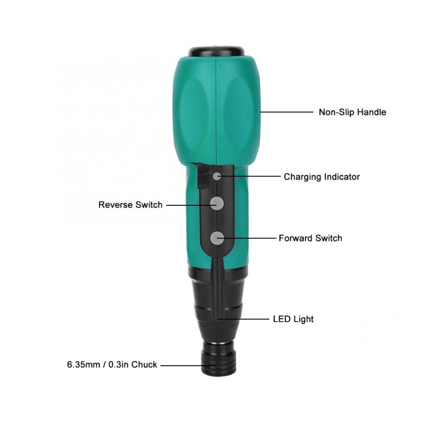 Cordless Screwdriver USB Handheld Magnetic Electric Screwdriver Drill Kit DIY Power Tool for Furniture Assembly Battery Drill