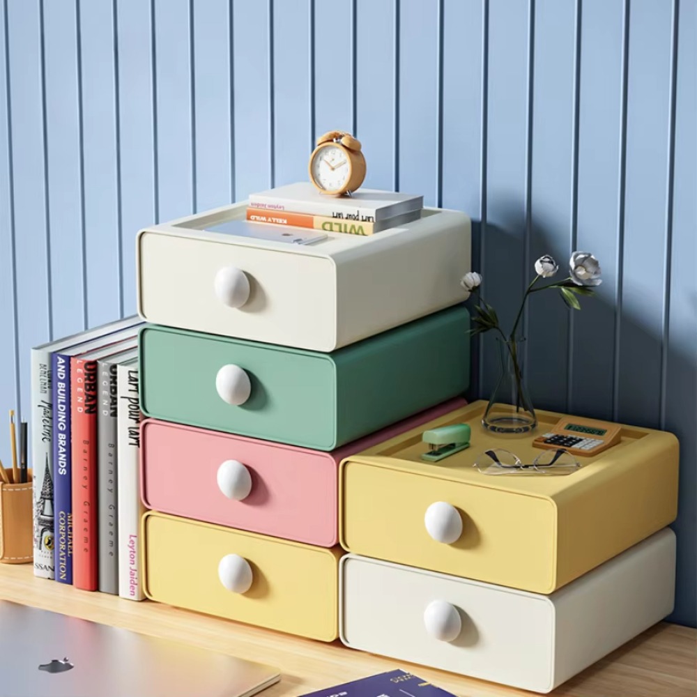 Desktop Storage Box Colourful Desktop Organizer Drawer High-capacity Sundries Organizers Boxes Dormitory Desk Storage Container