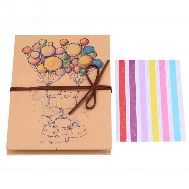 DIY Scrapbook Cover Folding Photo Album Crafts Ballon Cover Accordion Foldable Handmade Crafts Retro Style