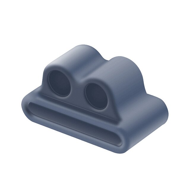 Anti-lost Silicone Bluetooth Earphone Stand Holder For AirPods Apple i7 Earphones Earbud Holder Clip For Apple Watch: Dark Blue
