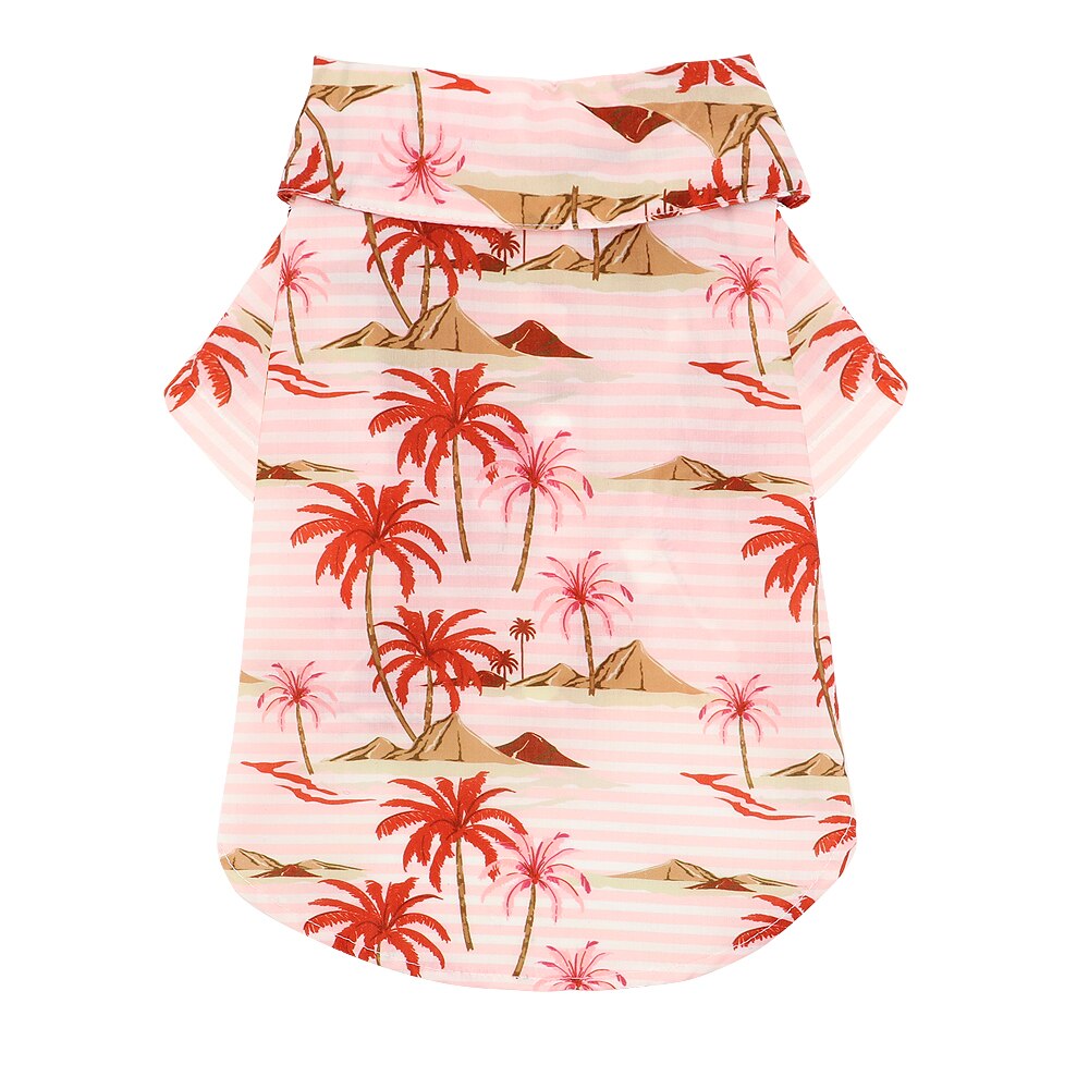 Camisas de gato de Estilo Hawaiano, ropa de playa, chaleco, camiseta Floral para mascotas, perros pequeños y grandes, gatos, Chihuahua, cachorro, suministros para mascotas: Pink / M