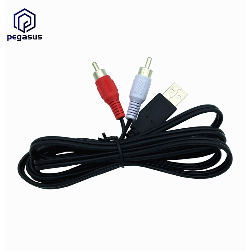 1.5M Usb 2.0 A Male Naar 2RCA Phono Av Kabel Lead Pc Tv Aux Audio Video Adapter