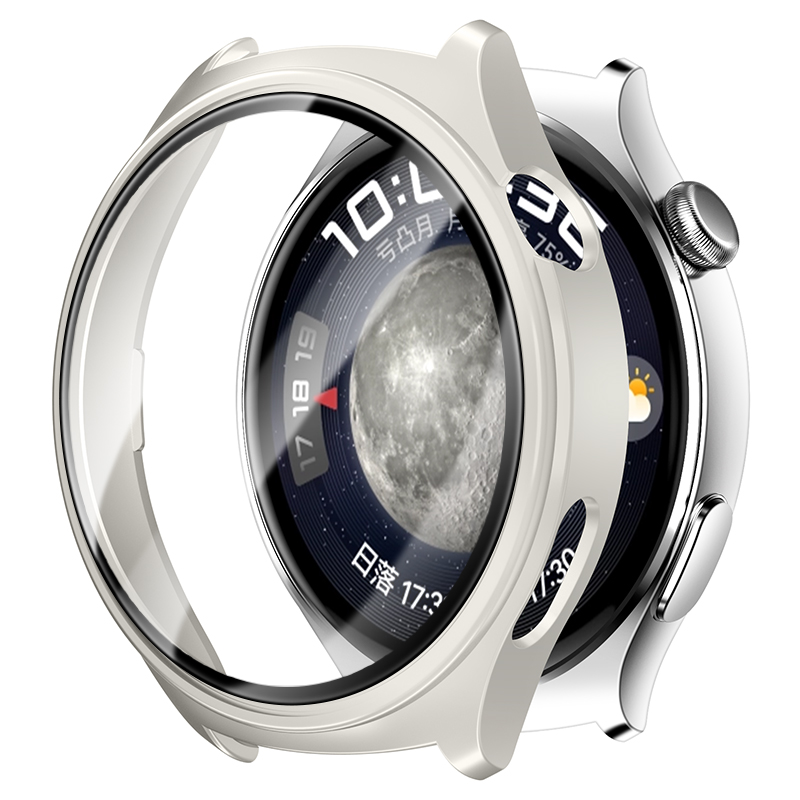 Vidro temperado + capa para huawei watch 4 case 46mm cobertura completa protetor de tela protetora para huawei watch4 acessórios: AREIA ROSA