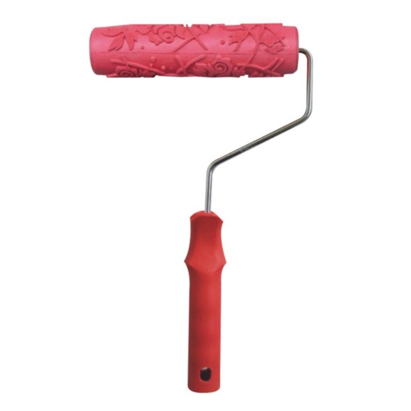 Rodillo de goma de pintura en relieve con patrón de flores de árbol de grano de 7 pulgadas para decoración creativa de pared de tienda de oficina en casa herramientas de pintura: B