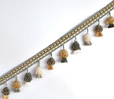 Borla de flecos de algodón de 1 metro y 7cm, cinta decorativa para borde de encaje, costura artesanal, cortina de ropa bordada, adornos de apliques: 6