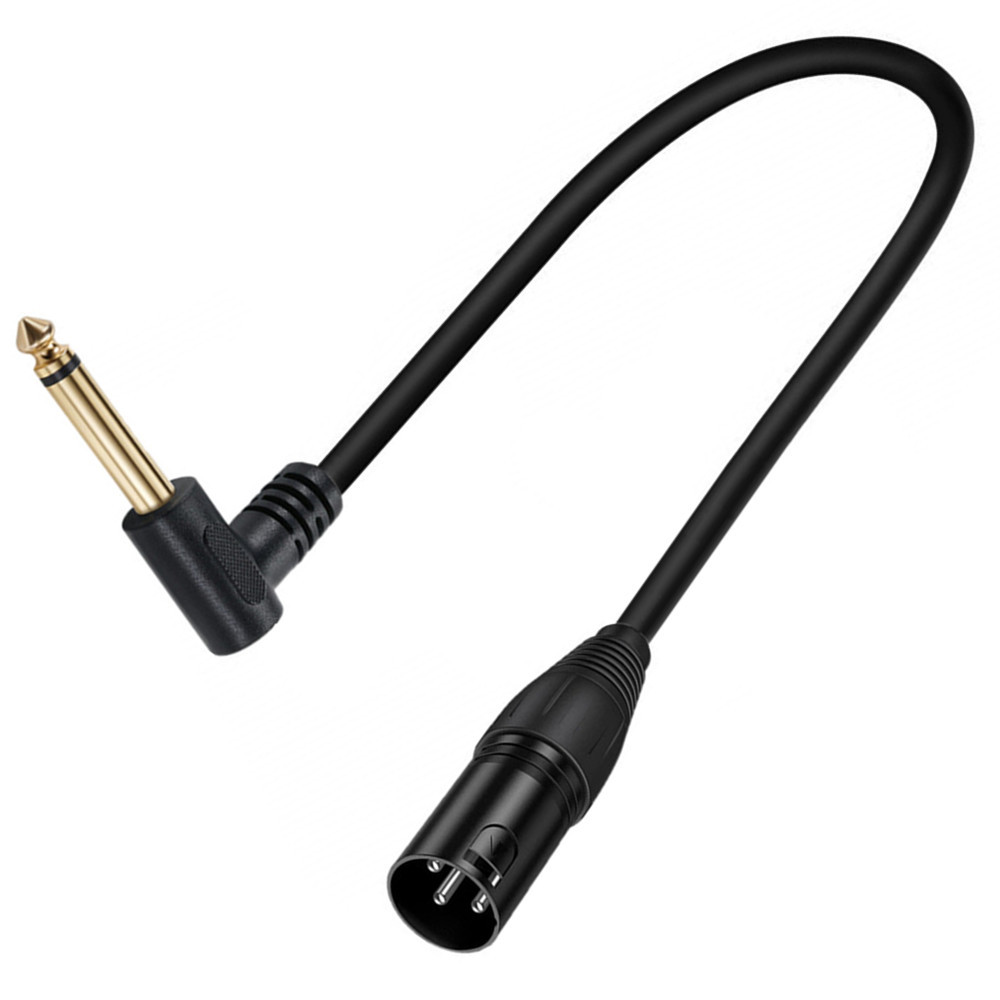 90 graus ângulo reto 1/4 Polegada trs para xlr macho cabo de interconexão de sinal balanceado quarto de polegada para xlr cabo de remendo 0.5m