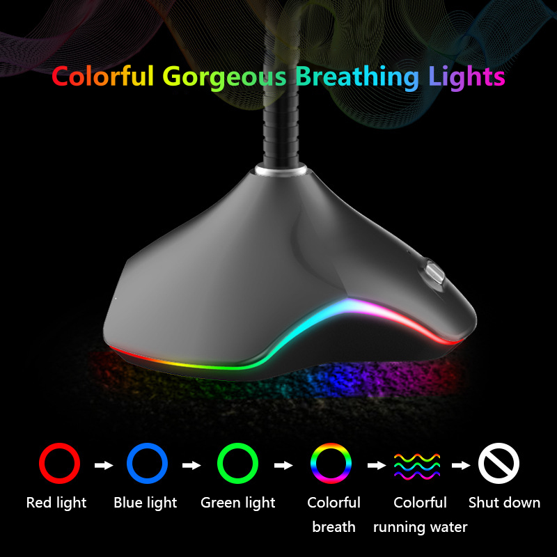 3.5mm/USB Plug Mini PC Microphone Studio Speech Mic Desktop Condenser Microphone Anti-noise Live Gaming Microphone Anti-noise