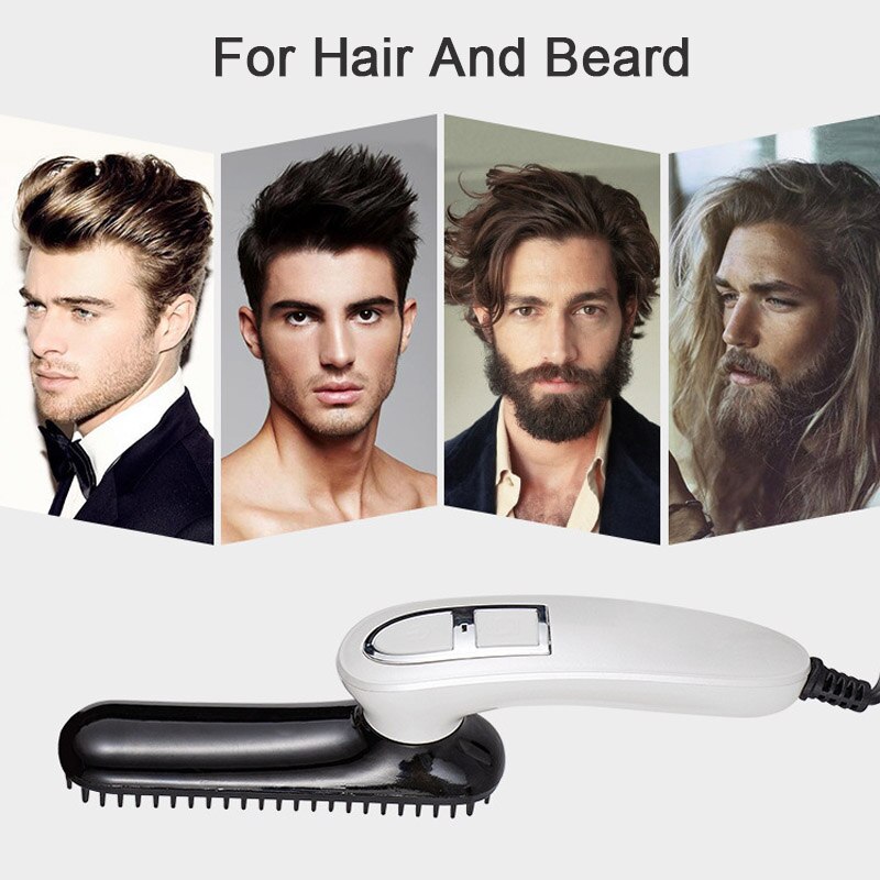 Elektrisk skæg glattejern kam hårkrøller til mænd krølle skæg og cool hår styling værktøj glatte skæg glatte