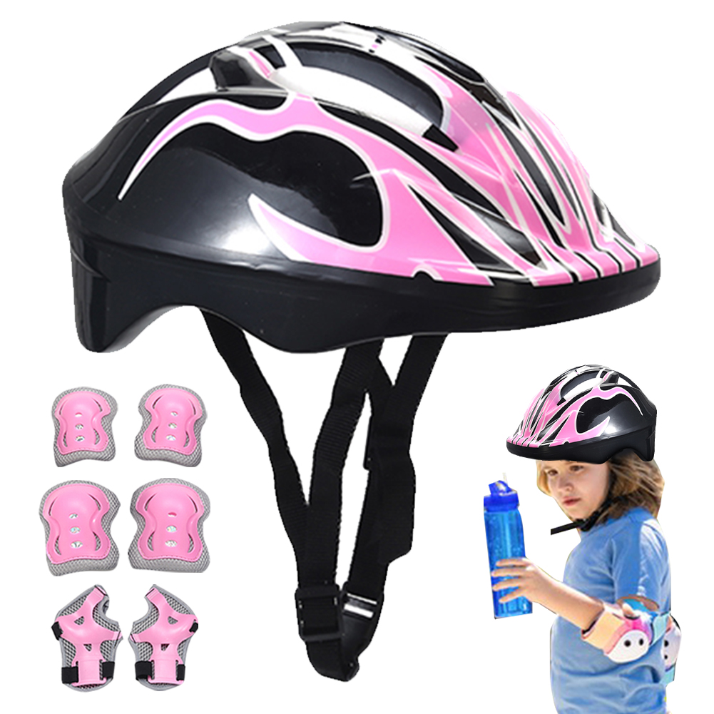 Kids Safety Helmet Knee Elbow Pad Set Toddler Helmet with Protective Gear Set for Bicycle Cycling Skateboard Scooter Skating: GRAY