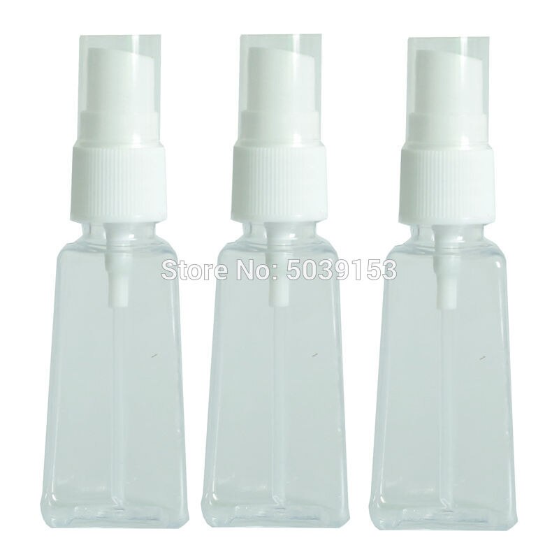 30ml Square Transparent Portable Travel small Empty Spray Bottles Plastic Refillable Cosmetic Containers Liquid Organizer: 3PCS Clear