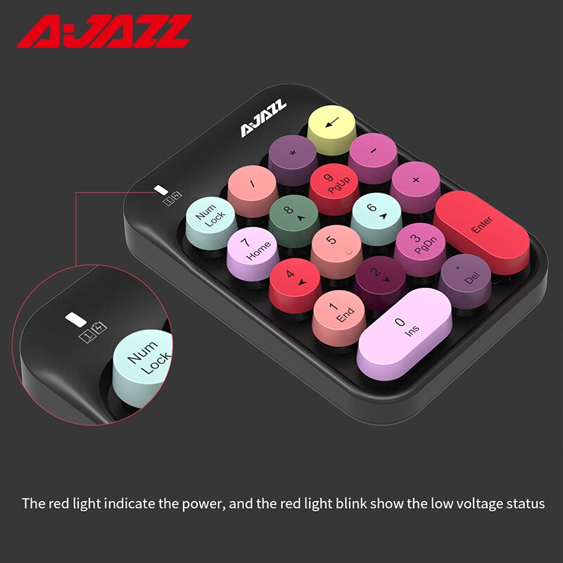 2.4G Wireless Numeric Keypad 18 Keys Computer Digital Portable Mini Keyboard for PC Accounting Teller Laptop Notebook MacBook