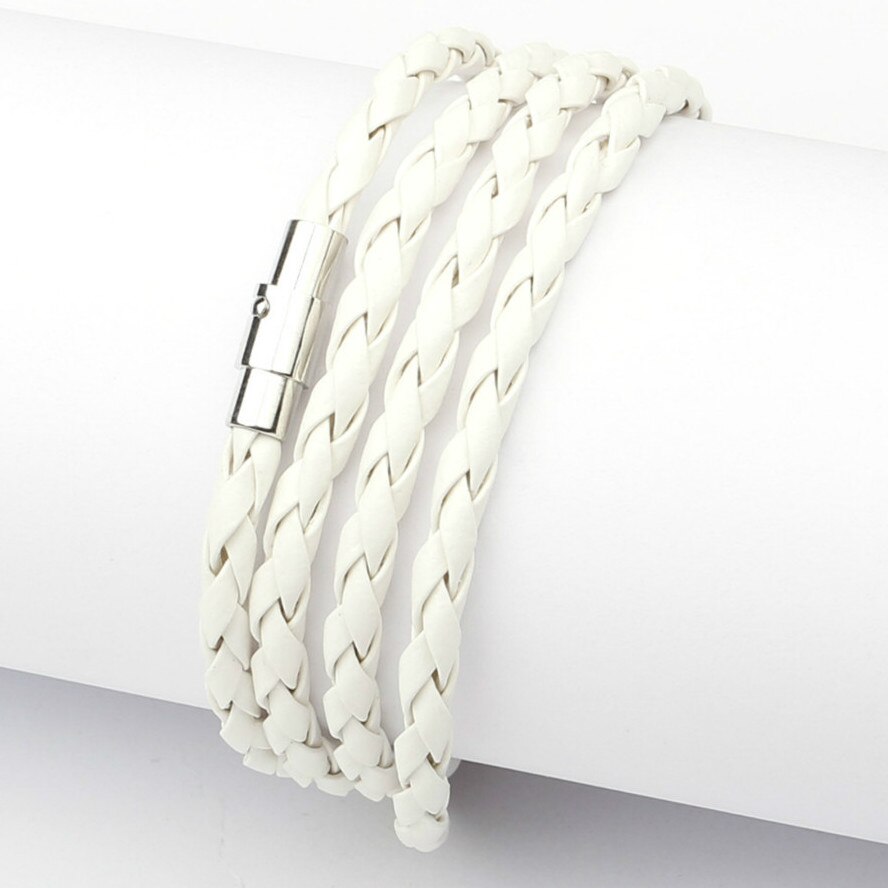 Neue Stil Neueste Beliebte 4 Kreis Leder Armband Für Männer Wrap Armbänder Vintage Schwarz Freies 11 Farbe Wählen