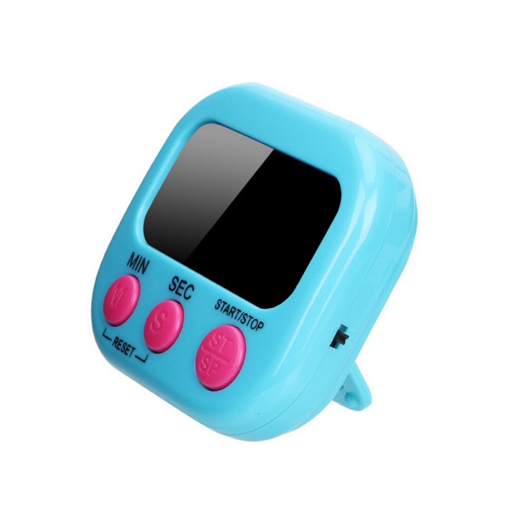1PCS Digital Kitchen Timer Magnetic Backing Stand Countdown Alarm Mini LCD Big Digits Loud Alarm For Cooking Baking Sports Games: Blue