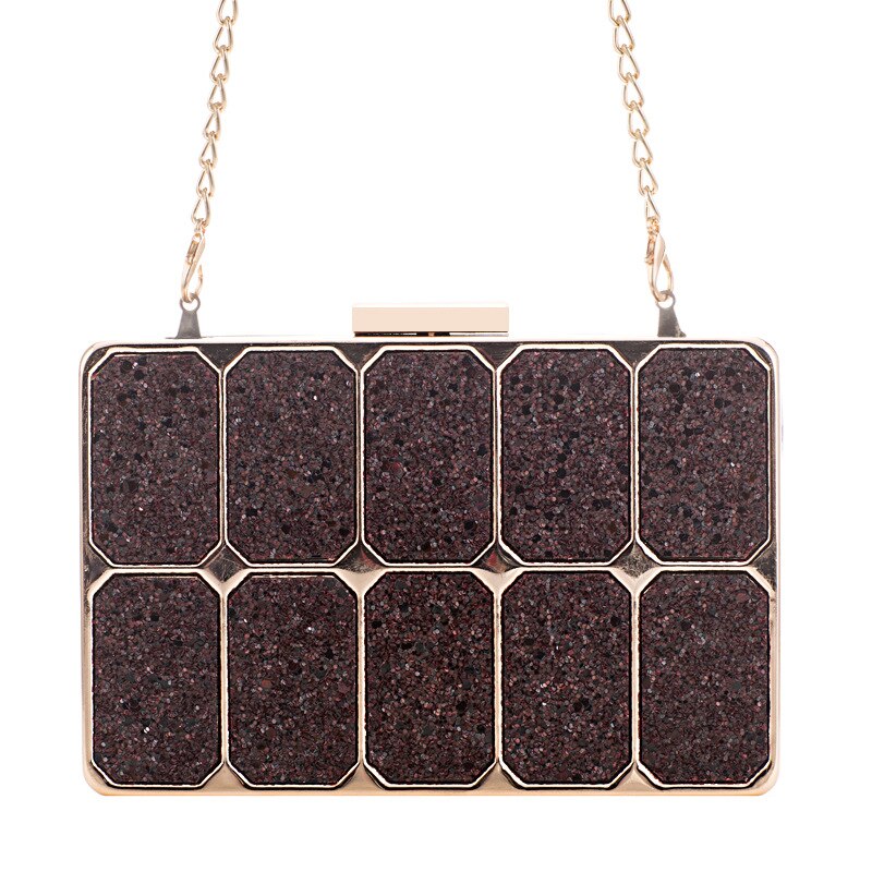 Blauwe avond clutches dames gouden metalen diner banket clutch beste kerst lange ketting dames schoudertassen mini telefoontasje: 1