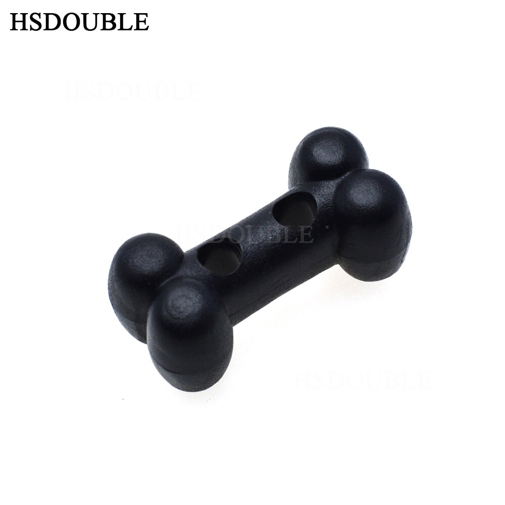 100pcs/pack Plastic Dog Bone Shape Button Cord Lock Toggle Stopper Black