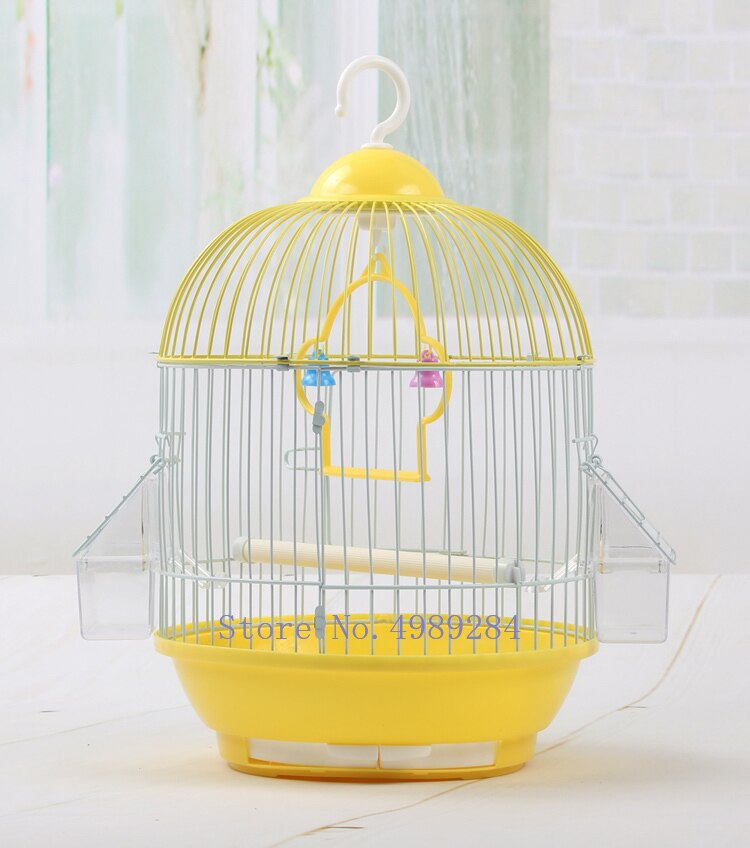 Jaula de pájaros pequeña, redonda, Piel de Tigre, perla, loro, jaula metálica para pájaro, accesorios de jardín, decoración para exteriores, colgante para casa