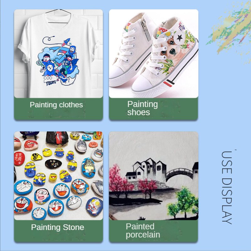 12 Colors 24 Colors 12ml Acrylic Paint Set Christmas Diy Handmade Graffiti Paint