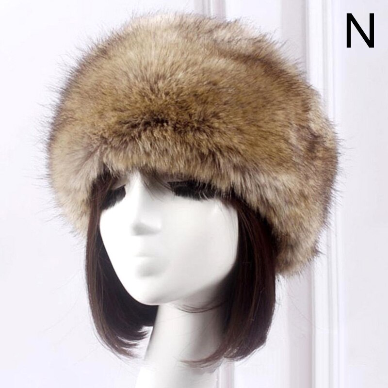 Winter Dikke Harige Haarband Fluffy Russische Faux Fur Vrouwen Meisje Bont Hoofdband Hoed Winter Outdoor Earwarmer Ski Hoeden Hoofddeksels: N