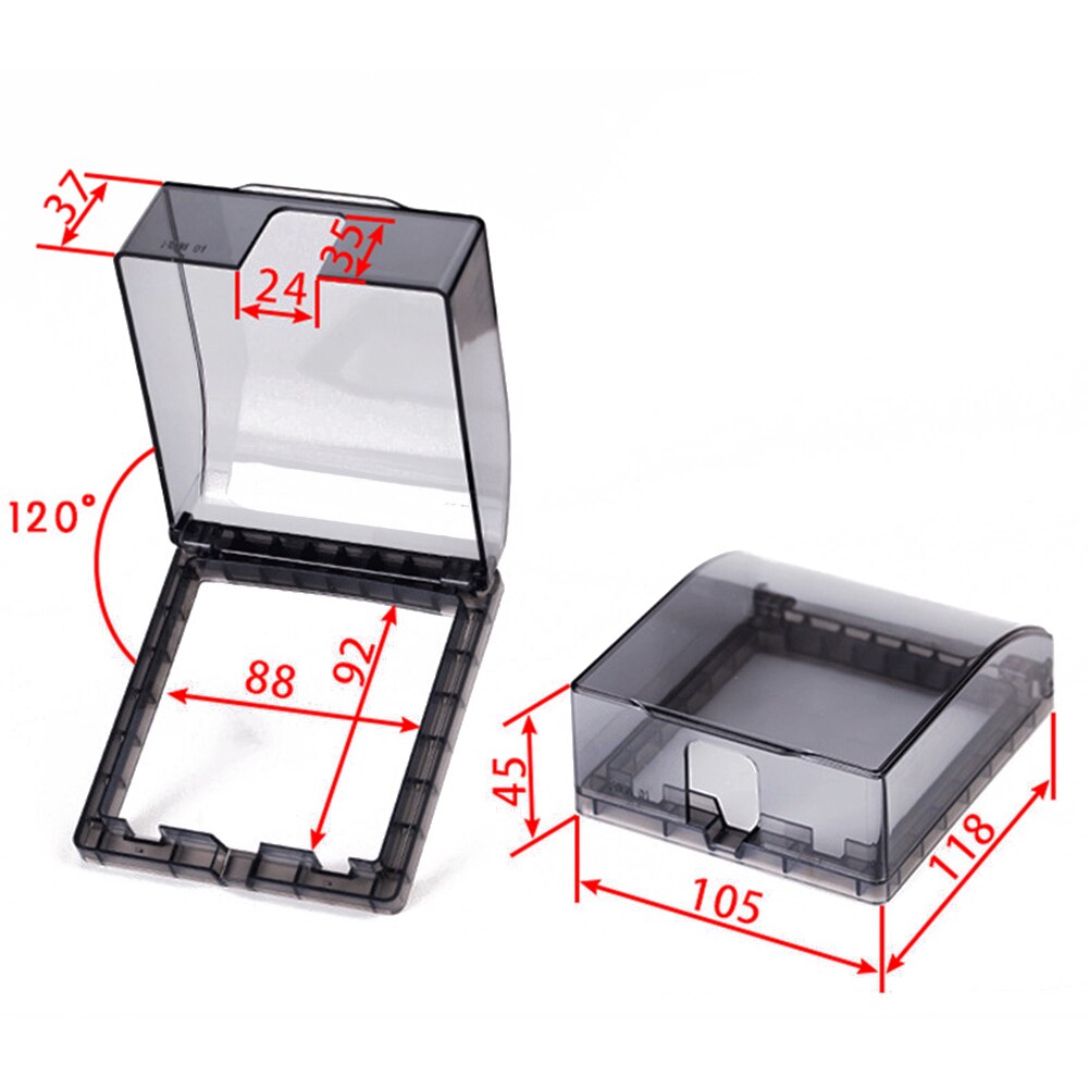 Wall Socket Waterproof Box Board Panel Switch Protection Box Easy Installation Waterproof Box Dust Cover Rectangular Case