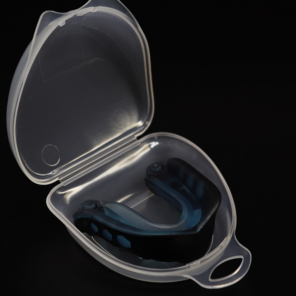 sport munn vakt praktisk sport seler tenner seler beskytter til boksing fotball hockey rugby sparring (svart + gjennomsiktig