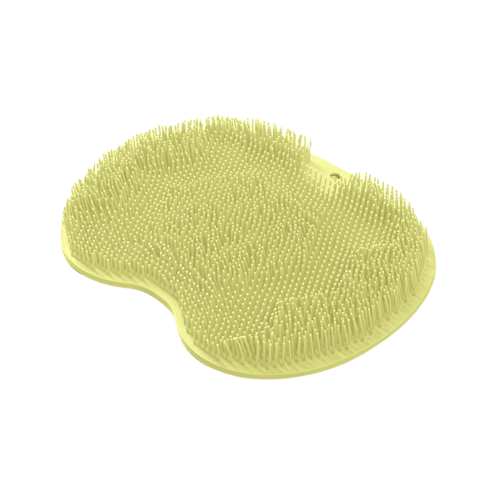 Foot & Back Scrubber Body Shower Brush Reusable Silicone Brush Foot Wash Mat Bathroom Non-slip Bath Mat Foot Anti-slip Mat Bath: Yellow