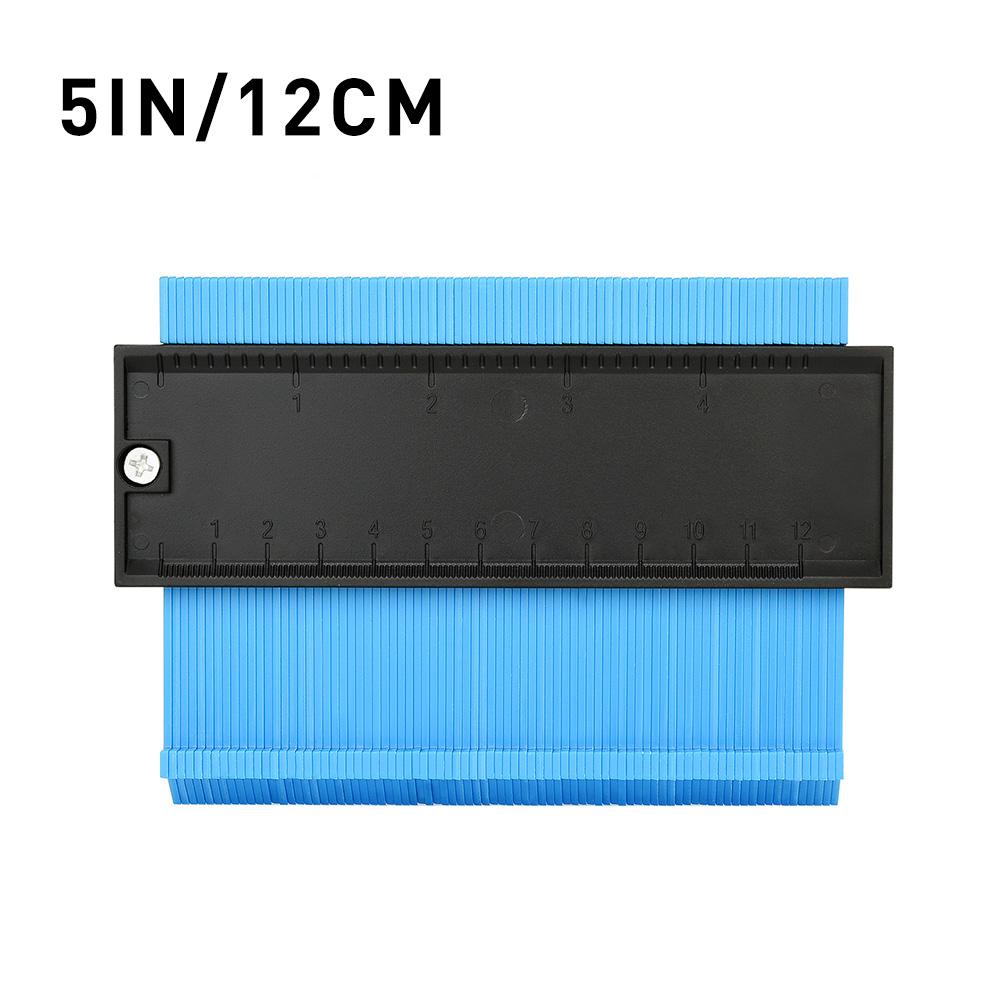 5/6/10inch Profile Measuring Tools Deep Duplicator Tiling Laminate Woodworking Multi-functional Irregular Plastic Gauge Contour: Blue 5 inch