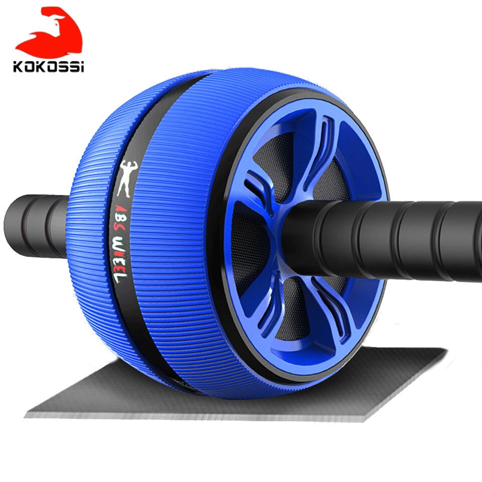 Kokossi Abs Abdominale Roller Oefening Wiel Fitness Apparatuur Mute Roller Voor Armen Terug Buik Core Trainer Body Vorm Training: Blue