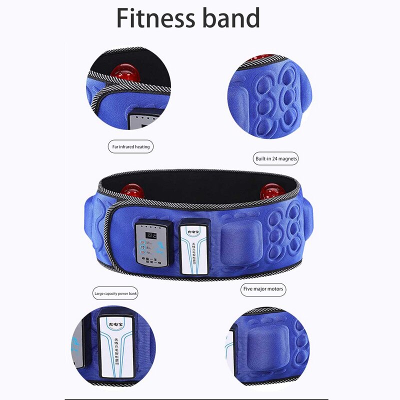 Stimulateur musculaire électrique Intelligent de ceinture d'entraînement de forme physique d'ems Rechargeable d'usb vibrant amincissant la ceinture