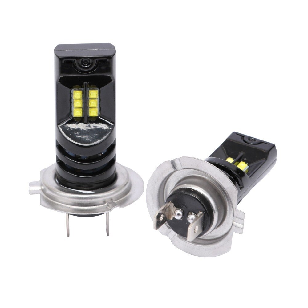 Aslent 2 stk tågelygte led pærer  h11 h8 h9 h7 h4 hb3 hb4 9005 9006 autolygter tilbehør bil kørsel drl lampe 6500k hvid 12v