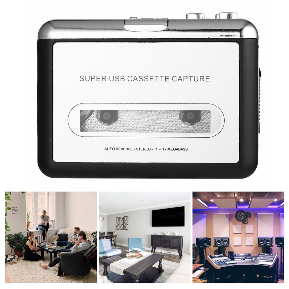 USB2.0 Cassette Capture Radio Player Portable Cassette Tape to CD MP3 Converter Capture Audio MusicPlayer Tape Cassette Recorder